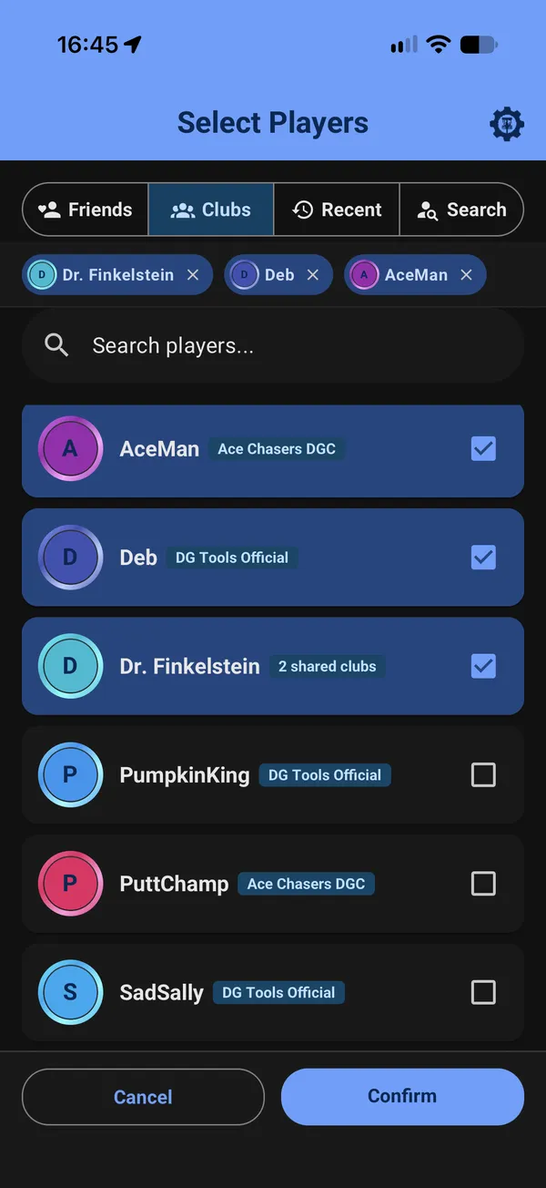 Player selection